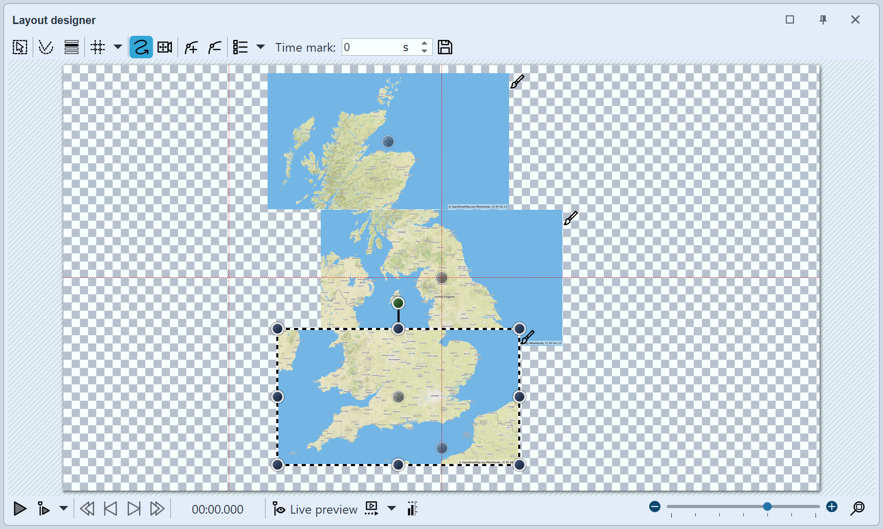 Map sections are joined together