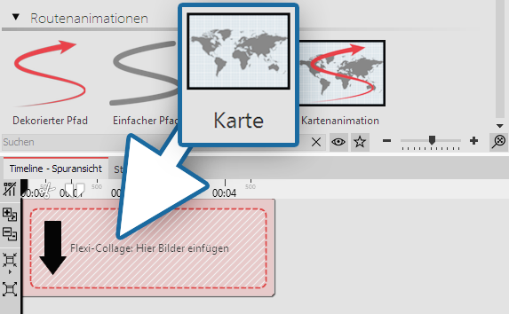 Dragging a map into a flexi-collage