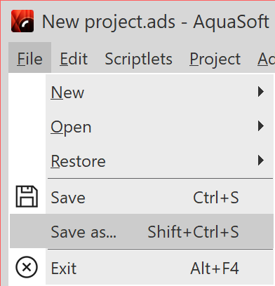 File - Save as