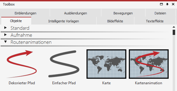 Route animation in the toolbox