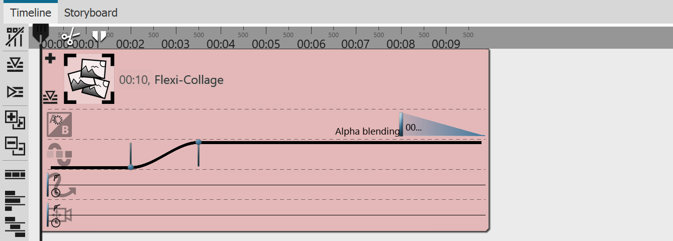 Keyframe track in the Timeline