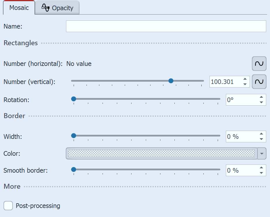 Mosaic settings