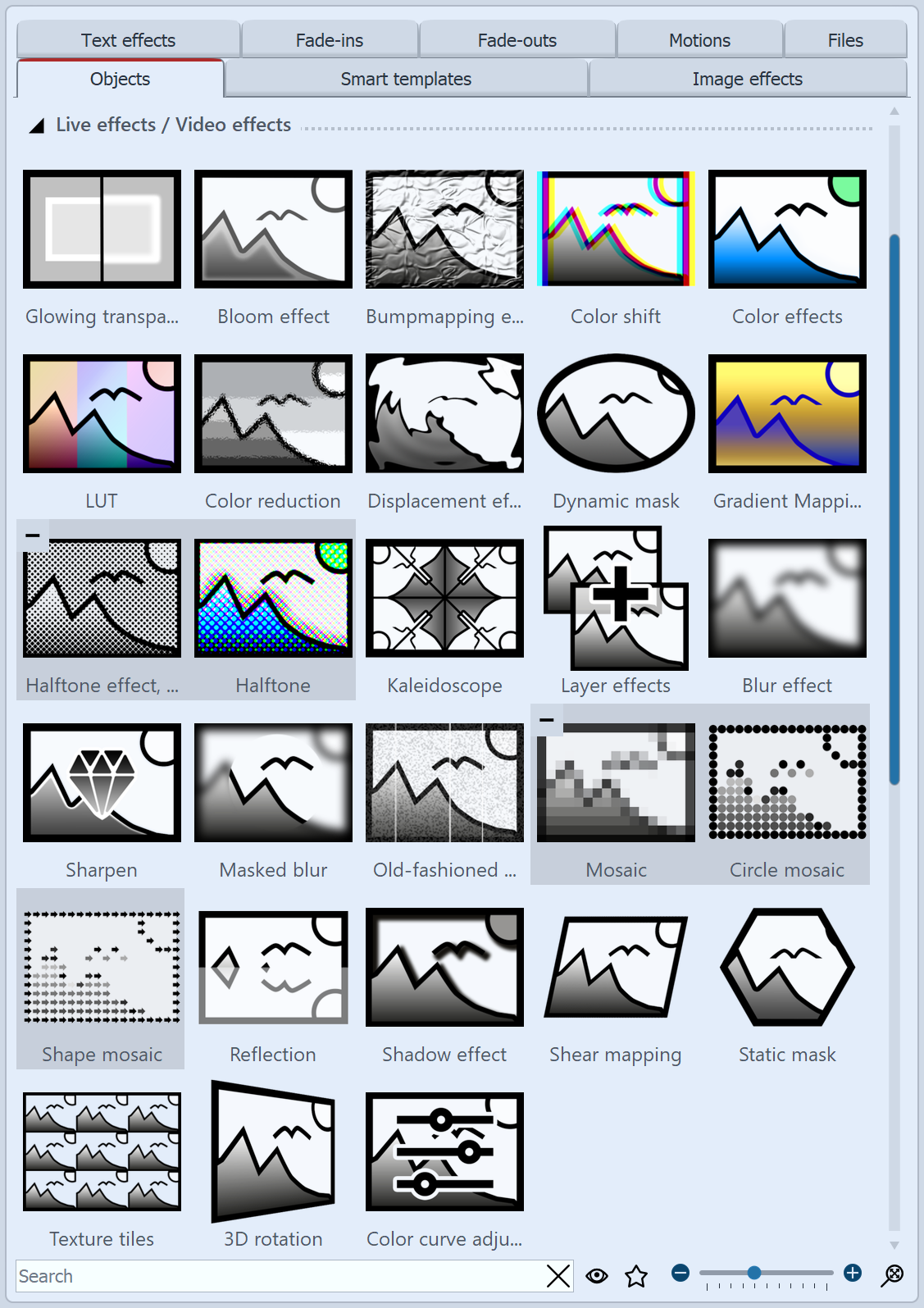 Live effects in the Toolbox