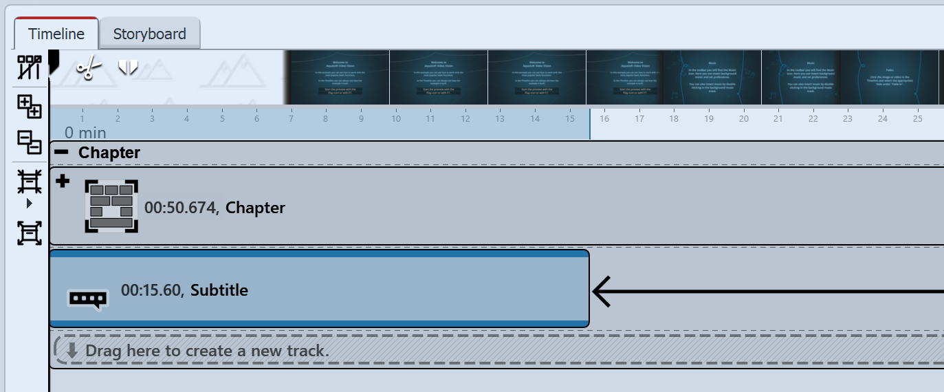 Drag Subtitle object under Chapter object