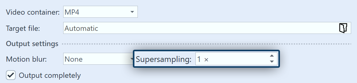 Video assistant with supersampling option (Stages)