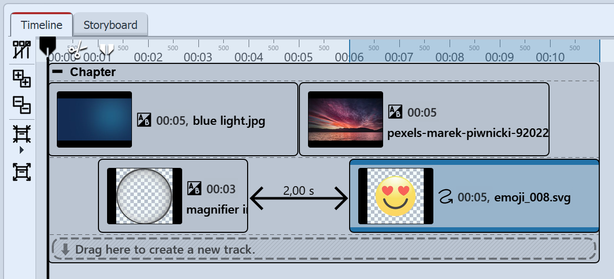 Two image tracks in one chapter