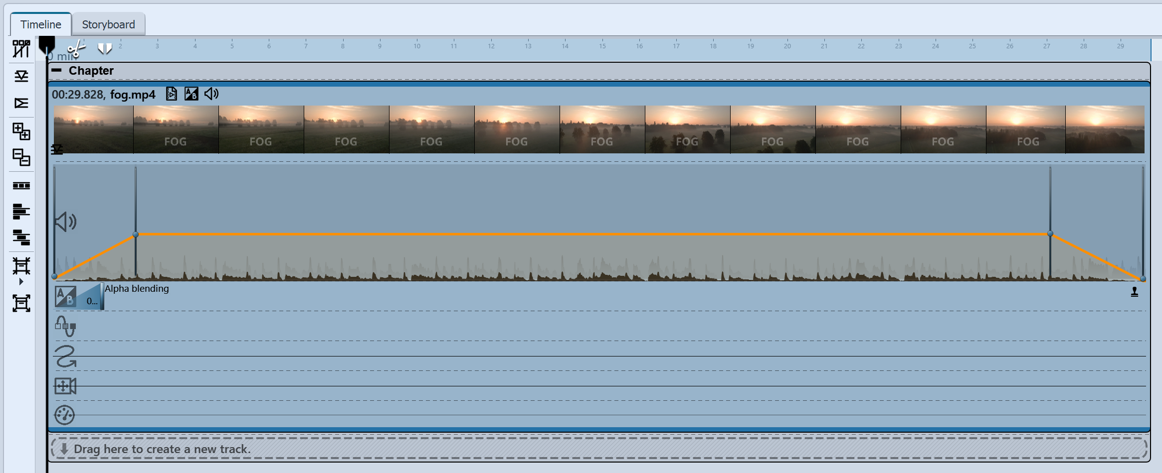 Volume of the video in keyframe track (Stages)