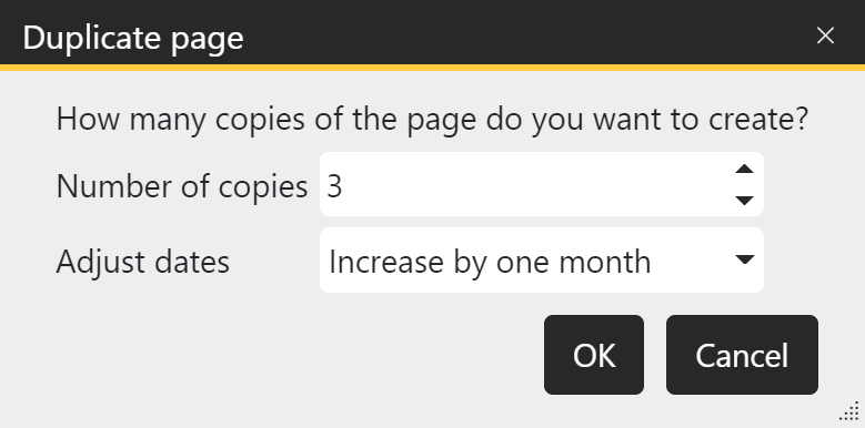 Set number of new pages when duplicating